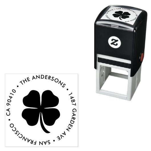 Adresstempel, Good Luck adresstempel - shamrock Zelfinktende Stempel (In situ)