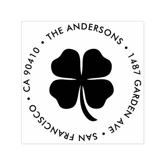 Adresstempel, Good Luck adresstempel - shamrock Zelfinktende Stempel (Design)