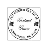 Adresstempel met Rozen Rubberstempel (Afrduk)