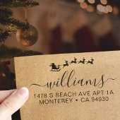Adresstempel met Sants Sleigh en Script Font Zelfinktende Stempel