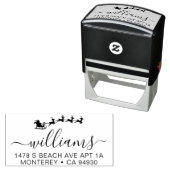 Adresstempel met Sants Sleigh en Script Font Zelfinktende Stempel (In situ)