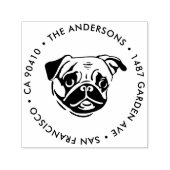 Adresstempel, Pug dog adresstempel Zelfinktende Stempel (Design)