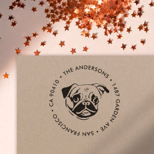 Adresstempel, Pug dog adresstempel Zelfinktende Stempel