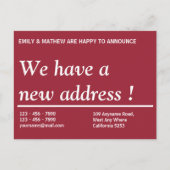 Adreswijziging | Adres wijzigen | Nieuw adres Aankondigingskaart (Voorkant)