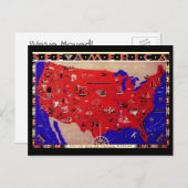  adreswijziging, Antiek-Amerikaanse kaart (Voorkant / Achterkant)