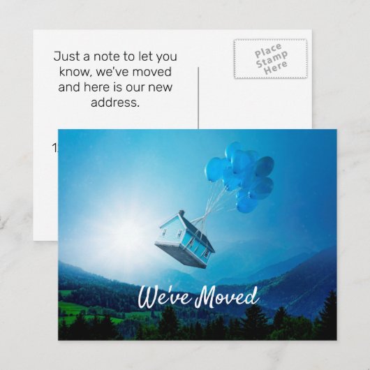 Adreswijziging Balloon House Post Kaart (Voorkant / Achterkant)