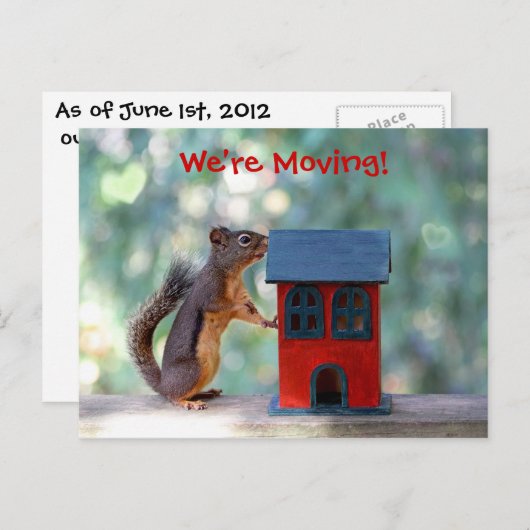 Adreswijziging Bewegende Aankondiging Eekhoorn (Voorkant / Achterkant)