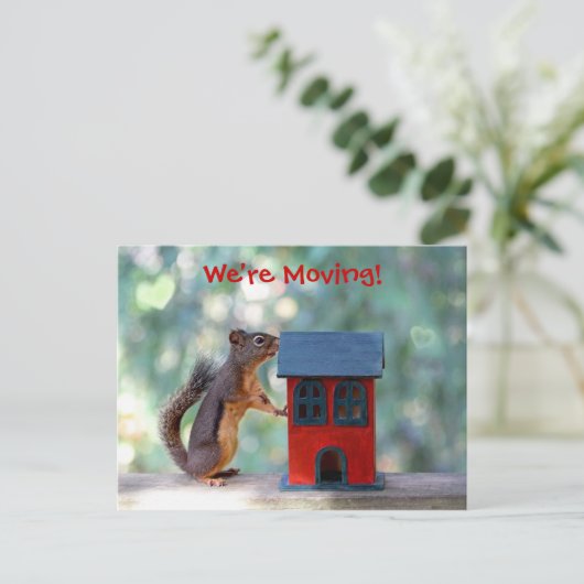 Adreswijziging Bewegende Aankondiging Eekhoorn (Staand voorkant)