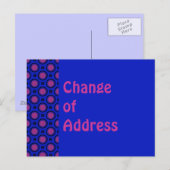 Adreswijziging blauw met paarse stippen aankondigingskaart (Voorkant / Achterkant)