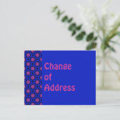 Adreswijziging blauw met paarse stippen aankondigingskaart (Staand voorkant)