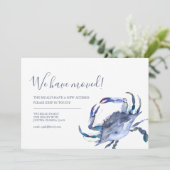 Adreswijziging Blue Crab Bewegende Aankondiging (Staand voorkant)