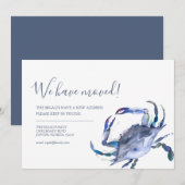 Adreswijziging Blue Crab Bewegende Aankondiging (Voorkant / Achterkant)