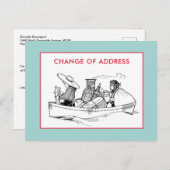 Adreswijziging  Boat Travellers Mint Blue Aankondigingskaart (Voorkant / Achterkant)