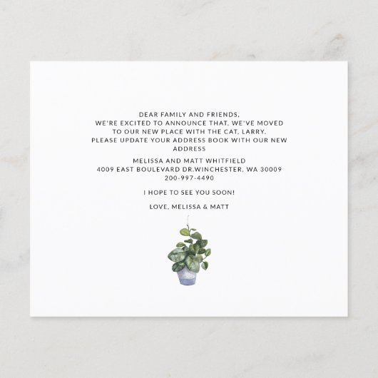 Adreswijziging Boho Verhuisaankondiging (Achterkant)