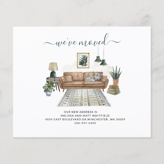 Adreswijziging Boho Verhuisaankondiging (Voorkant)