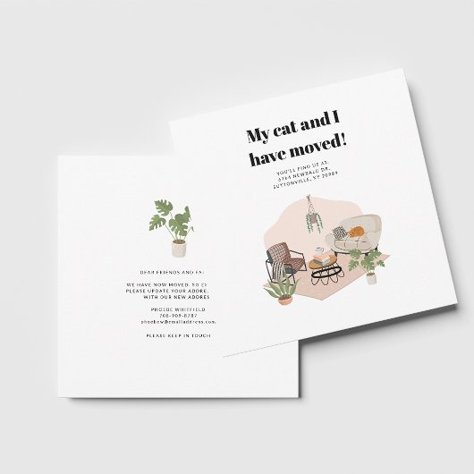 Adreswijziging Boho Verhuisaankondiging Notitiekaartje