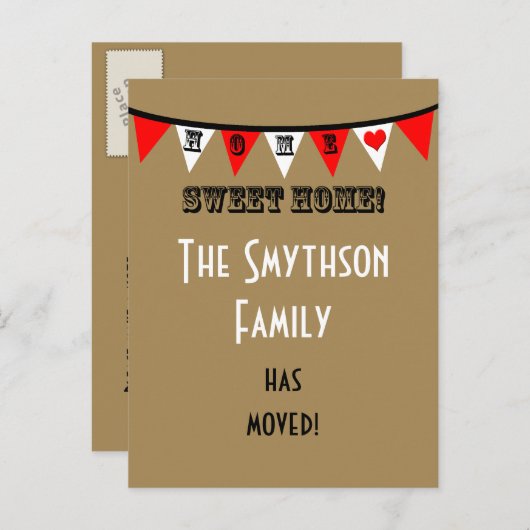 Adreswijziging Briefkaart - Bunting (Voorkant / Achterkant)