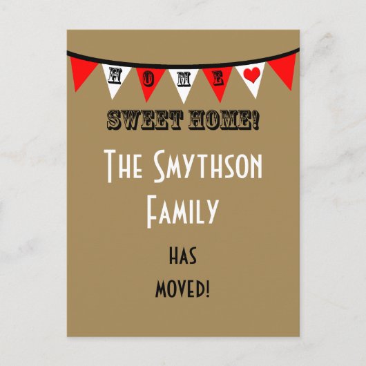 Adreswijziging Briefkaart - Bunting (Voorkant)