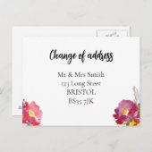 Adreswijziging Briefkaart Elegante bloemen (Voorkant / Achterkant)