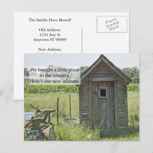 Adreswijziging Briefkaart: land van herkomst Aankondigingskaart (Voorkant / Achterkant)