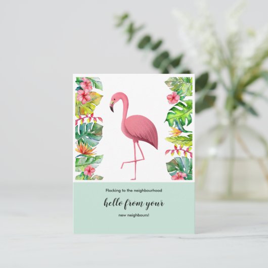 Adreswijziging briefkaart we hebben flamingo verpl (Staand voorkant)