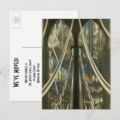  adreswijziging Brooklyn Bridge New York Aankondigingskaart (Voorkant / Achterkant)