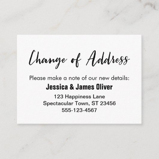 "Adreswijziging" Casual handschrift invoegen Kaart (Voorkant)