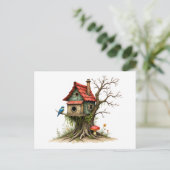 Adreswijziging Charmant Vogelnestje Briefkaart (Staand voorkant)