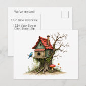 Adreswijziging Charmant Vogelnestje Briefkaart (Voorkant / Achterkant)