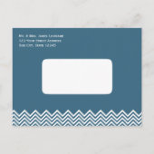 Adreswijziging Chevron Patroon met Foto Blauw Aankondigingskaart (Achterkant)