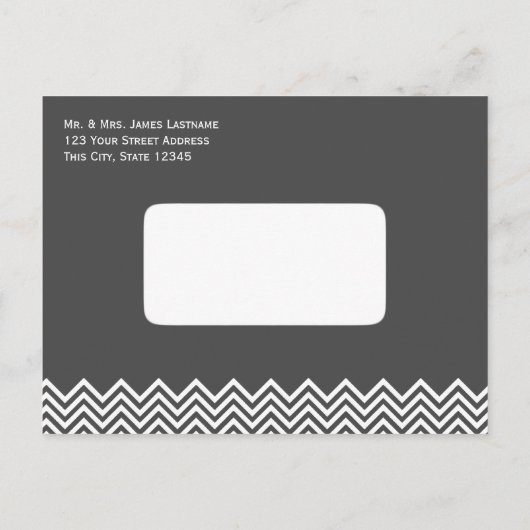 Adreswijziging Chevron Patroon met Foto Grijs Aankondigingskaart (Achterkant)