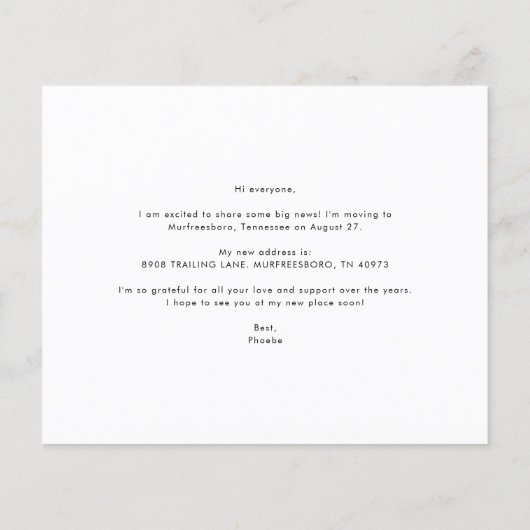 Adreswijziging Chic Bewegende Aankondiging (Achterkant)