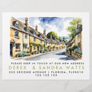 Adreswijziging, D Verplaatste aankondiging Cotswol Flyer