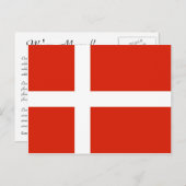 Adreswijziging, Deense vlag, Dannebrog Aankondigingskaart (Voorkant / Achterkant)