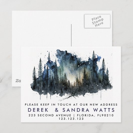 adreswijziging die we hebben verplaatst aankondigingskaart (Voorkant / Achterkant)