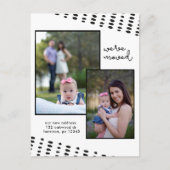 Adreswijziging Double Foto toevoegen Zwart-wit Aankondigingskaart (Voorkant)