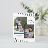 Adreswijziging Double Foto toevoegen Zwart-wit Aankondigingskaart (Staand voorkant)