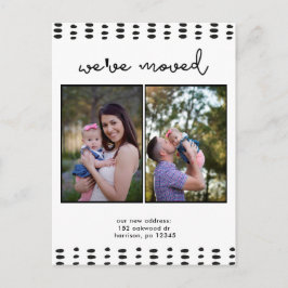 Adreswijziging Double Foto toevoegen Zwart-wit Aankondigingskaart