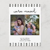 Adreswijziging Double Foto toevoegen Zwart-wit Aankondigingskaart (Voorkant)