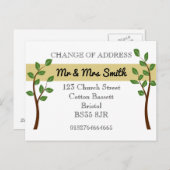 Adreswijziging eenvoudige bladeren boom aankondigingskaart (Voorkant / Achterkant)