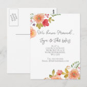 Adreswijziging Elegant floraal briefkaart (Voorkant / Achterkant)