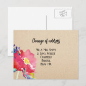 Adreswijziging Elegant Floral Briefkaart (Voorkant / Achterkant)