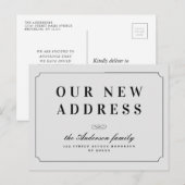 Adreswijziging elegante classic lijst grijs briefkaart (Voorkant / Achterkant)