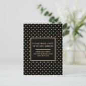 Adreswijziging Elegante Zwarte Gouden Harten Briefkaart (Staand voorkant)