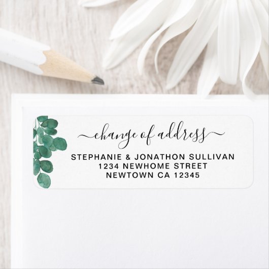 Adreswijziging Eucalyptus retouradres Etiket (Insitu)