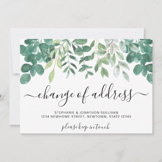 Adreswijziging Eucalyptus Verhuisaankondiging Aankondiging (Voorkant)