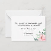 Adreswijziging Floral Moving Announcement Kaart Notitiekaartje (Achterkant)