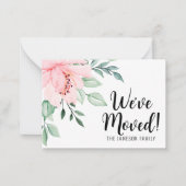 Adreswijziging Floral Moving Announcement Kaart Notitiekaartje (Voorkant)