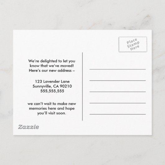 Adreswijziging Foto briefkaart verhuisd huis (Achterkant)