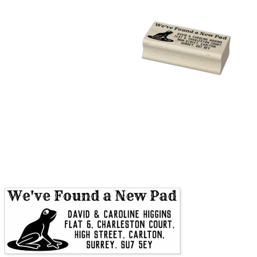 Adreswijziging. Frog heeft een nieuw Pad. Rubberstempel (Gestempeld)